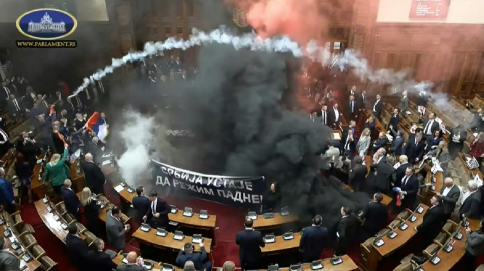 Serbie : l'opposition perturbe une session du Parlement avec fus&eacute;es &eacute;clairantes et gaz lacrymog&egrave;nes
