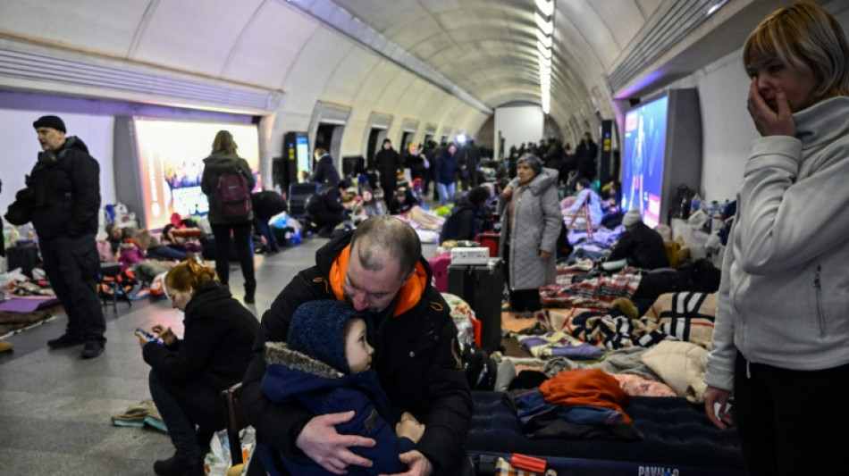 Le m&eacute;tro de Kiev, ultime refuge pour une population sous les missiles