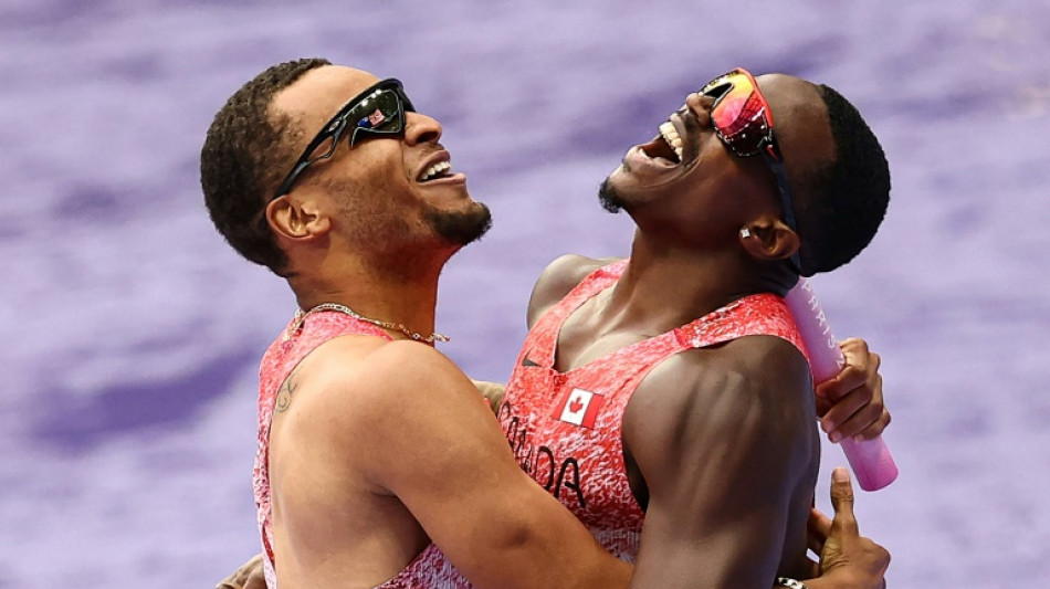 Canad&aacute; conquista ouro no revezamento 4x100m masculino em Paris-2024